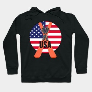 Cool Ski Flag of USA Hoodie